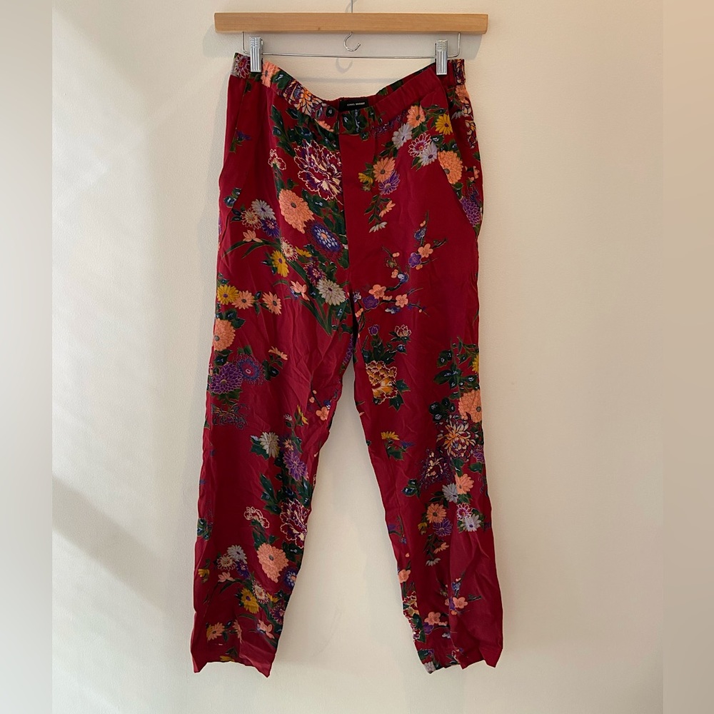 Isabel Marant 100% silk red floral pants!